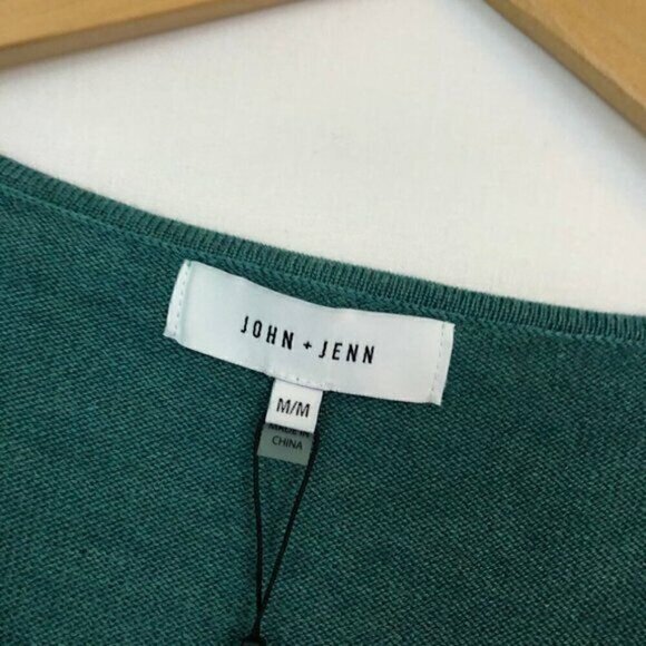 NEW JOHN JENN Asymmetrical Ruffle Sweater Teal Blue WOOL Etc Long Sleeve Medium - Picture 6 of 8